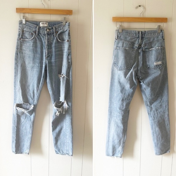 Agolde Jamie High Rise Classic Distressed Jeans in Dakota 23 - Picture 4 of 9